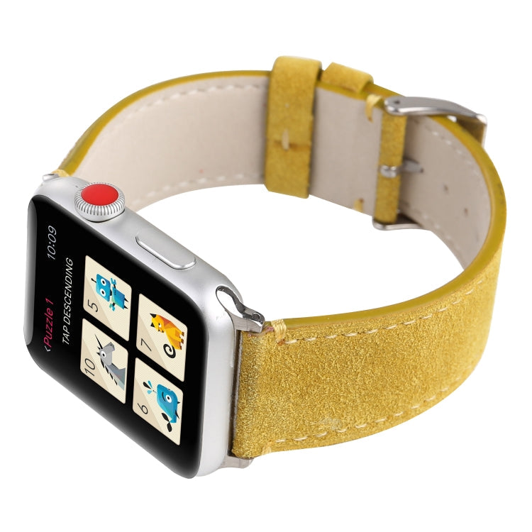 Frerndorf | Frosted Echtes Leder Uhrenarmband Für Apple Watch Series 7 41mm / 6 & SE & 5 & 4 40mm / 3 & 2 & 1 38mm(Gelb)