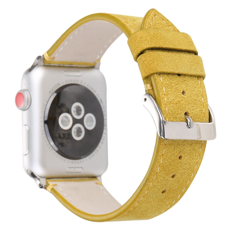 Frerndorf | Frosted Echtes Leder Uhrenarmband Für Apple Watch Series 7 41mm / 6 & SE & 5 & 4 40mm / 3 & 2 & 1 38mm(Gelb)