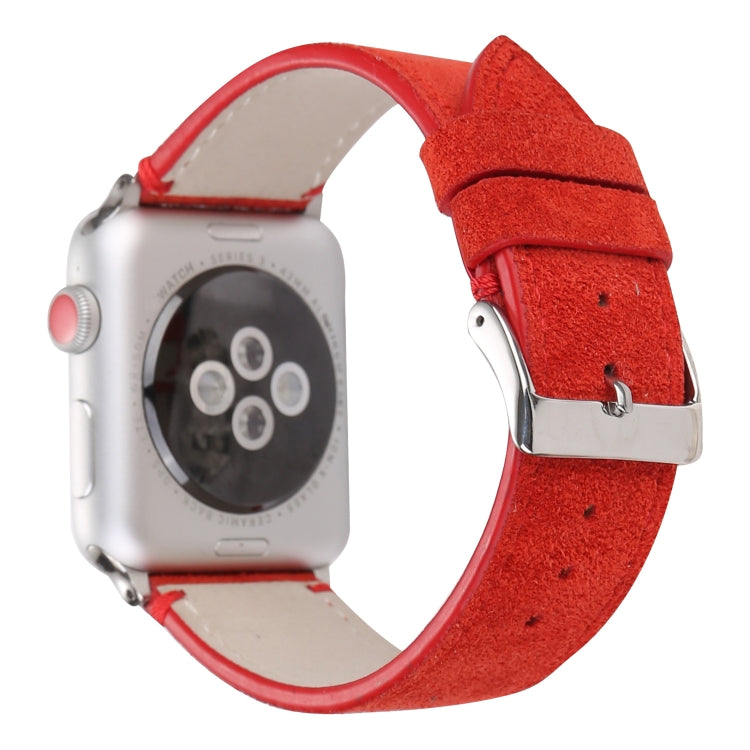 Frerndorf | Frosted Echtes Leder Uhrenarmband Für Apple Watch Series 7 41mm / 6 & SE & 5 & 4 40mm / 3 & 2 & 1 38mm(Rot)
