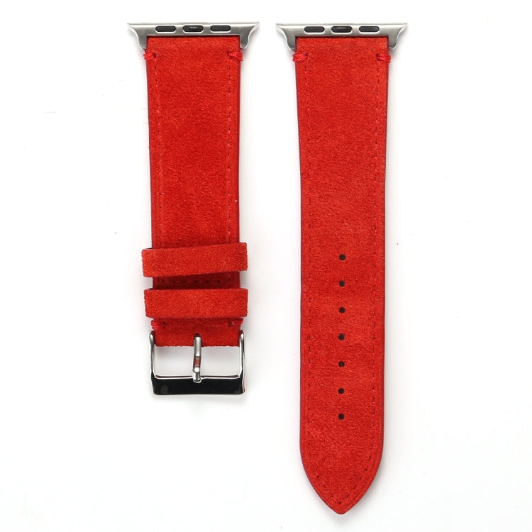 Frerndorf | Frosted Echtes Leder Uhrenarmband Für Apple Watch Series 7 41mm / 6 & SE & 5 & 4 40mm / 3 & 2 & 1 38mm(Rot)