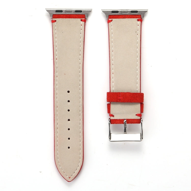 Frerndorf | Frosted Echtes Leder Uhrenarmband Für Apple Watch Series 7 41mm / 6 & SE & 5 & 4 40mm / 3 & 2 & 1 38mm(Rot)