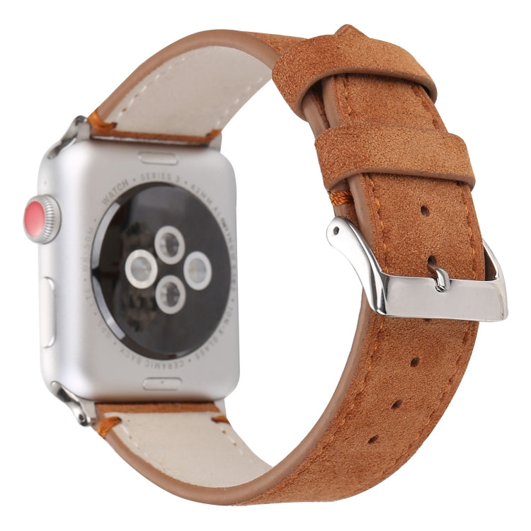 Frerndorf | Frosted Echtes Leder Uhrband Für Apple Watch Series 7 41mm / 6 & SE & 5 & 4 40mm / 3 & 2 & 1 38mm(Braun)