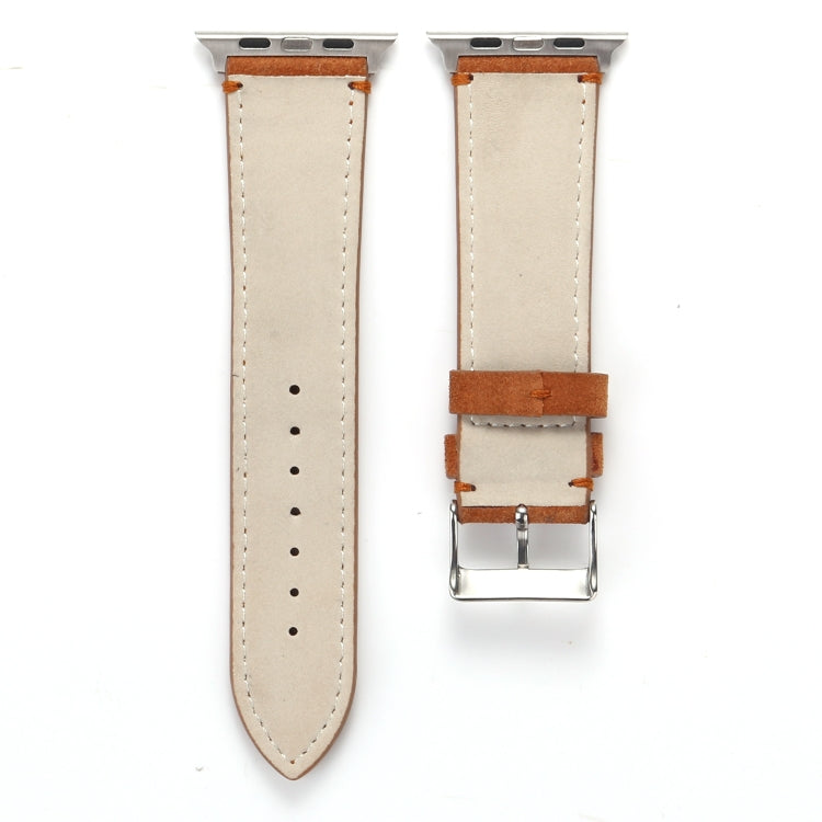 Frerndorf | Frosted Echtes Leder Uhrband Für Apple Watch Series 7 41mm / 6 & SE & 5 & 4 40mm / 3 & 2 & 1 38mm(Braun)