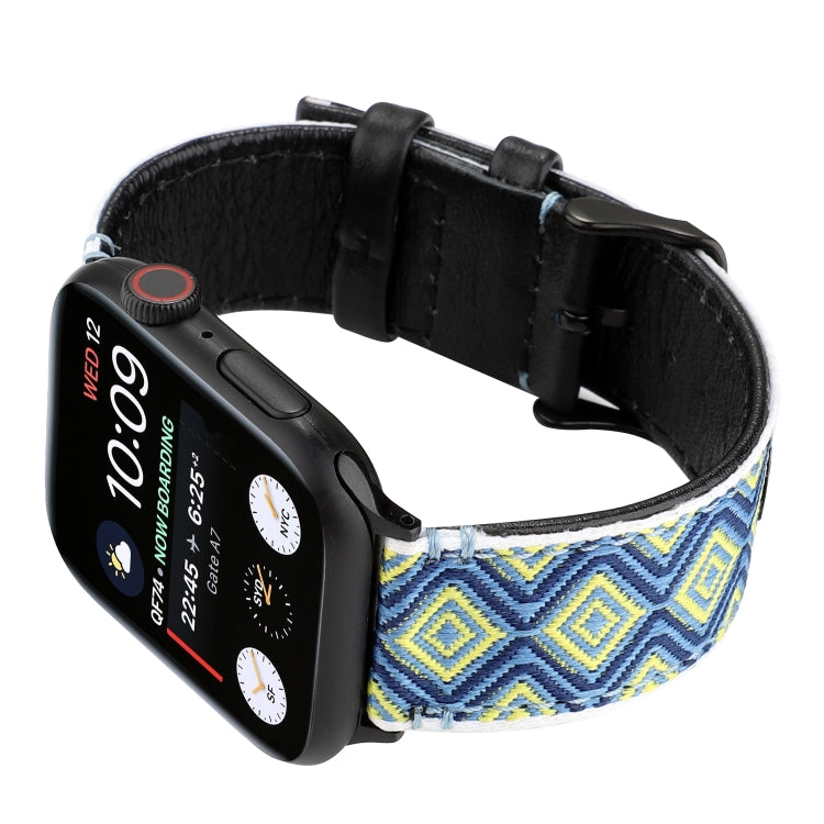 Frendorf | Für Apple Watch Series 7 41mm / 6 & SE & 5 & 4 40mm / 3 & 2 & 1 38mm Ethnischer Stil Echtes Leder Armband (Ländlich)