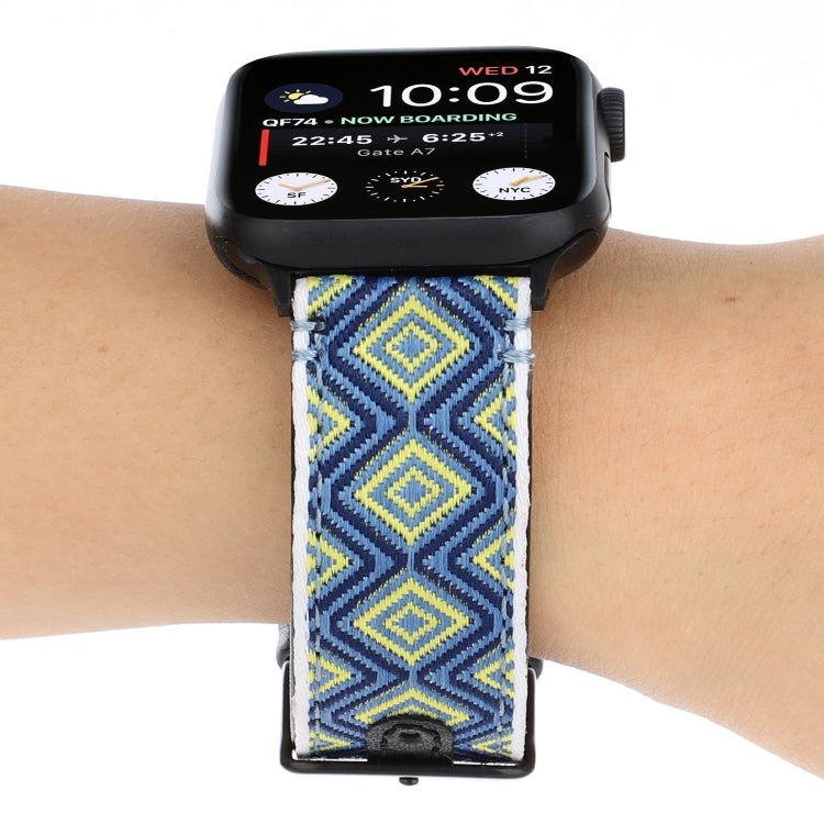 Frendorf | Für Apple Watch Series 7 41mm / 6 & SE & 5 & 4 40mm / 3 & 2 & 1 38mm Ethnischer Stil Echtes Leder Armband (Ländlich)