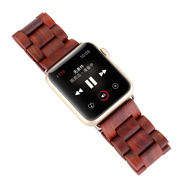 Frerndorf | Holzarmband für die Apple Watch Series 9&8&7 41mm / SE 3&SE 2&6&SE&5&4 40mm / 3&2&1 38mm (Weinrot)