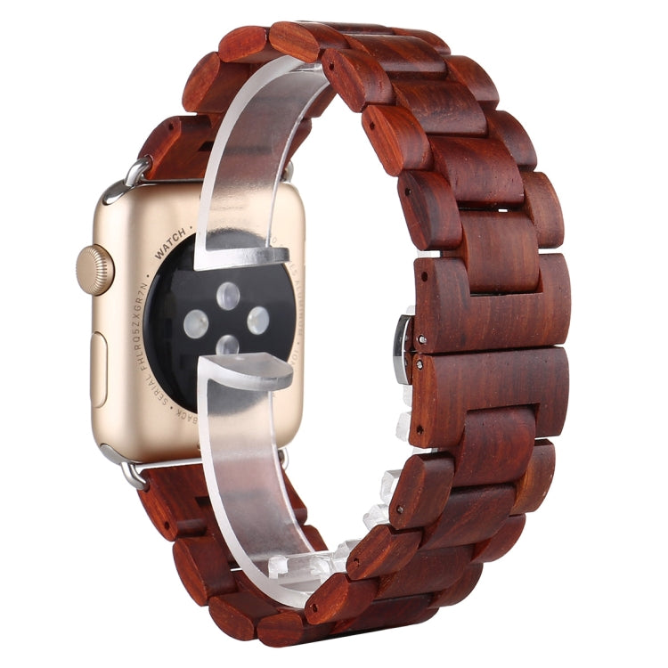 Frerndorf | Holzarmband für die Apple Watch Series 9&8&7 41mm / SE 3&SE 2&6&SE&5&4 40mm / 3&2&1 38mm (Weinrot)