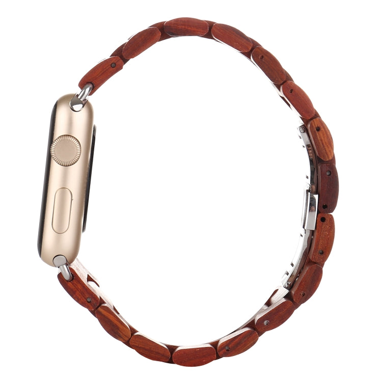Frerndorf | Holzarmband für die Apple Watch Series 9&8&7 41mm / SE 3&SE 2&6&SE&5&4 40mm / 3&2&1 38mm (Weinrot)