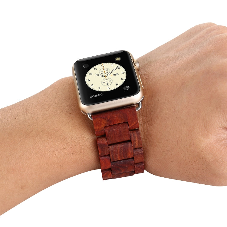 Frerndorf | Holzarmband für die Apple Watch Series 9&8&7 41mm / SE 3&SE 2&6&SE&5&4 40mm / 3&2&1 38mm (Weinrot)