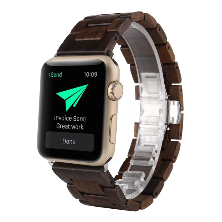 Frerndorf | Holz Uhr Band für Apple Watch Series 7 45mm / 6 & SE & 5 & 4 44mm / 3 & 2 & 1 42mm (Dunkelbraun)