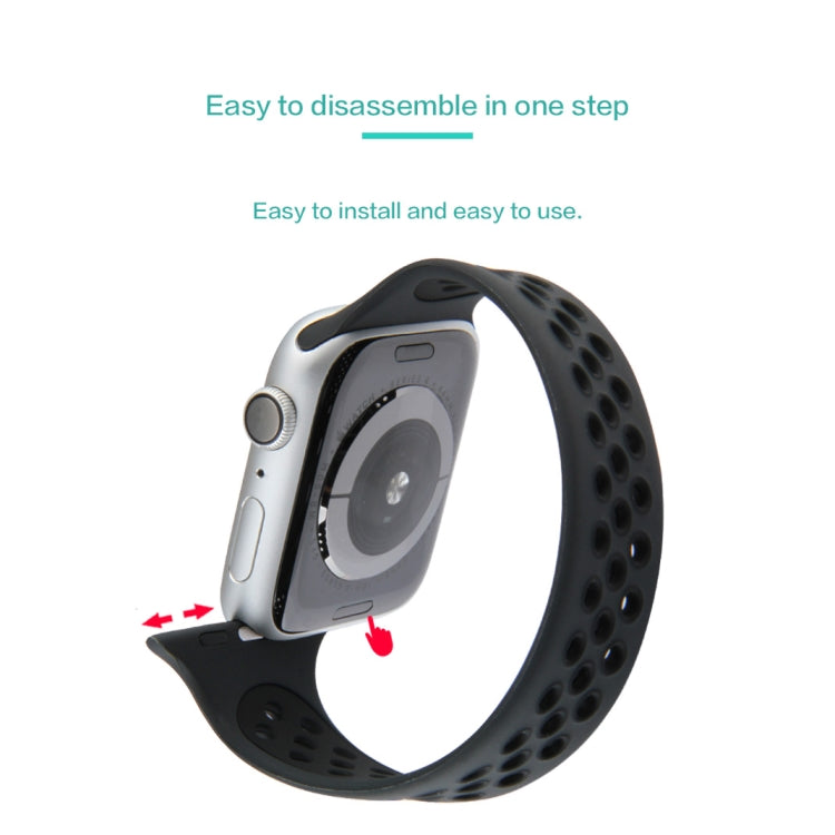 Frendorf | Elastisches Silikon-Uhrenarmband für Apple Watch Series 9&8&7 41mm / SE 3&SE 2&6&SE&5&4 40mm / 3&2&1 38mm, Länge: 160mm (Schwarz)