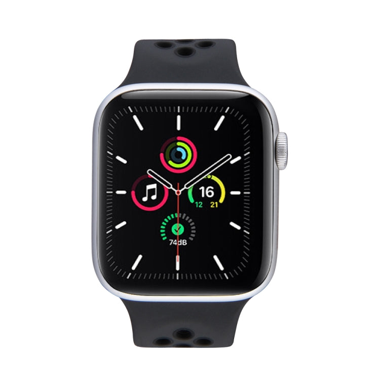 Frendorf | Elastisches Silikon-Uhrenarmband für Apple Watch Series 9&8&7 41mm / SE 3&SE 2&6&SE&5&4 40mm / 3&2&1 38mm, Länge: 160mm (Schwarz)