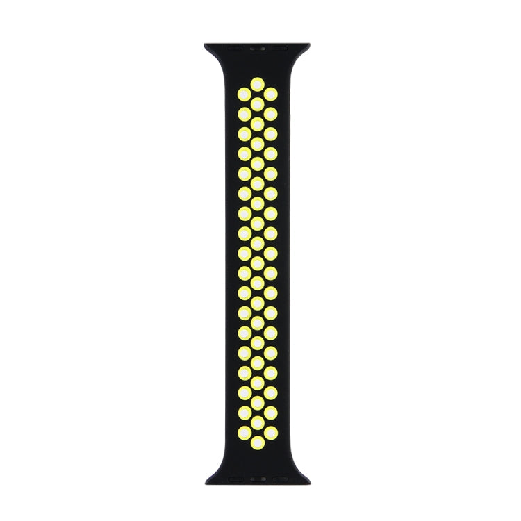 Frendorf | Elastisches Silikon-Uhrenarmband für Apple Watch Series 7 41mm / 6 & SE & 5 & 4 40mm / 3 & 2 & 1 38mm, Länge: 160mm (Schwarz Gelb)
