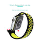 Frendorf | Elastisches Silikon-Uhrenarmband für Apple Watch Series 7 41mm / 6 & SE & 5 & 4 40mm / 3 & 2 & 1 38mm, Länge: 160mm (Schwarz Gelb)