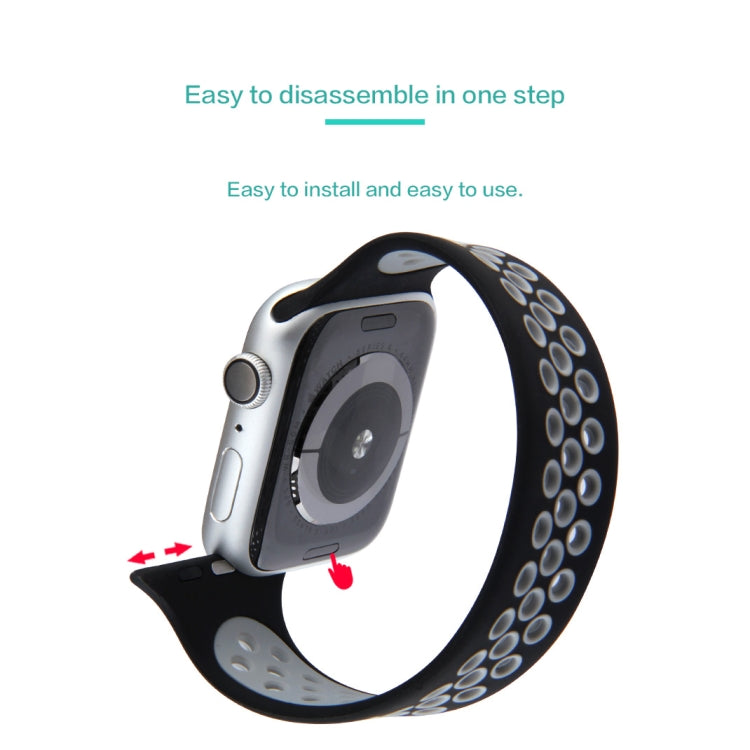 Frendorf | Elastisches Silikon-Armband für Apple Watch Series 7 41mm / 6 & SE & 5 & 4 40mm / 3 & 2 & 1 38mm, Länge: 160mm (Schwarz Grau)
