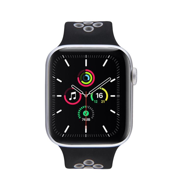 Frendorf | Elastisches Silikon-Armband für Apple Watch Series 7 41mm / 6 & SE & 5 & 4 40mm / 3 & 2 & 1 38mm, Länge: 160mm (Schwarz Grau)