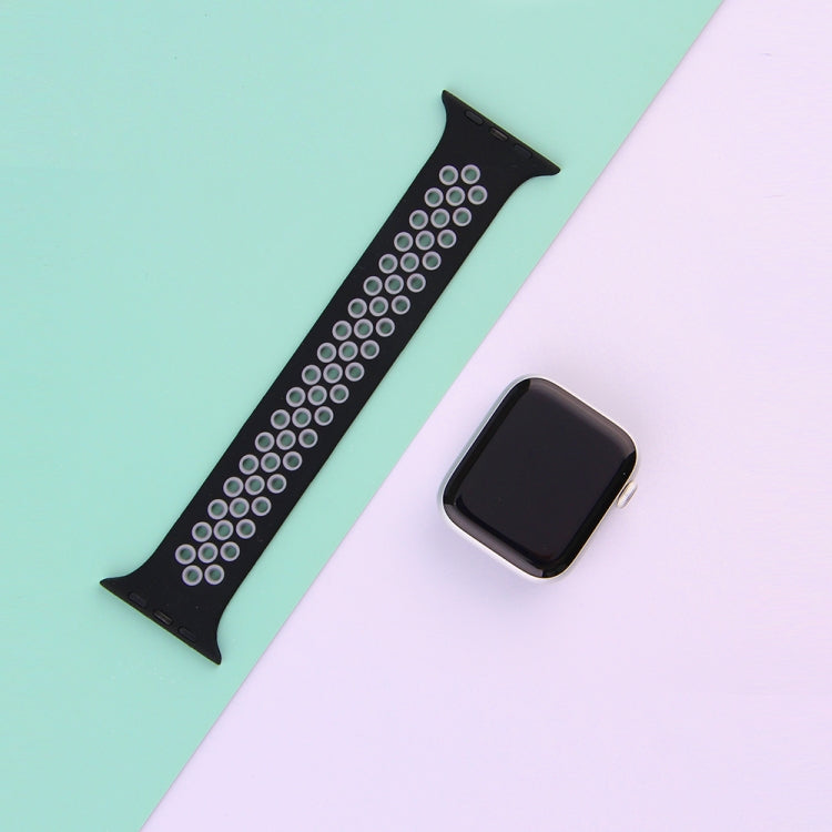 Frendorf | Elastisches Silikon-Armband für Apple Watch Series 7 41mm / 6 & SE & 5 & 4 40mm / 3 & 2 & 1 38mm, Länge: 160mm (Schwarz Grau)