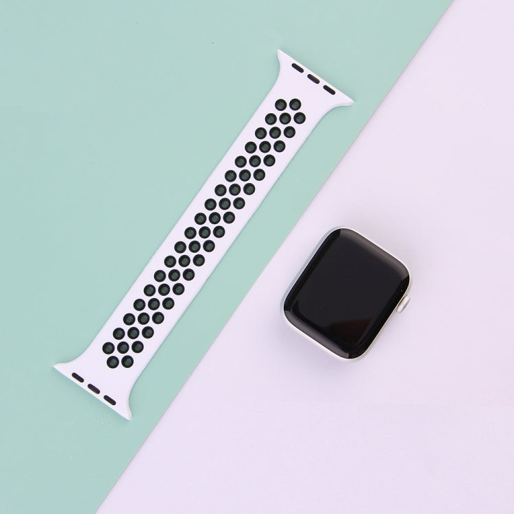 Frendorf | Elastisches Silikon-Uhrenband für Apple Watch Series 7 41mm / 6 & SE & 5 & 4 40mm / 3 & 2 & 1 38mm, Länge: 160mm (Hellrosa Weiß)