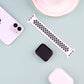 Frendorf | Elastisches Silikon-Uhrenband für Apple Watch Series 7 41mm / 6 & SE & 5 & 4 40mm / 3 & 2 & 1 38mm, Länge: 160mm (Hellrosa Weiß)