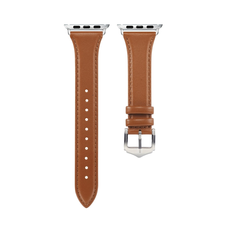 Frerndorf | Echtes Leder Armband für Apple Watch Series 7 41mm / 6 & SE & 5 & 4 40mm / 3 & 2 & 1 38mm (Braun)