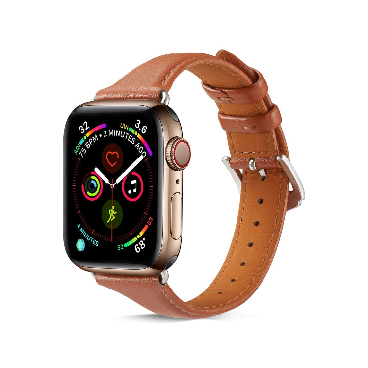 Frerndorf | Echtes Leder Armband für Apple Watch Series 7 41mm / 6 & SE & 5 & 4 40mm / 3 & 2 & 1 38mm (Braun)