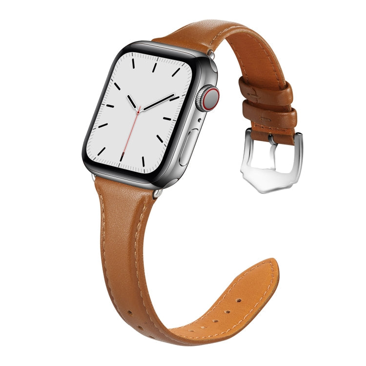 Frerndorf | Echtes Leder Armband für Apple Watch Series 7 41mm / 6 & SE & 5 & 4 40mm / 3 & 2 & 1 38mm (Braun)