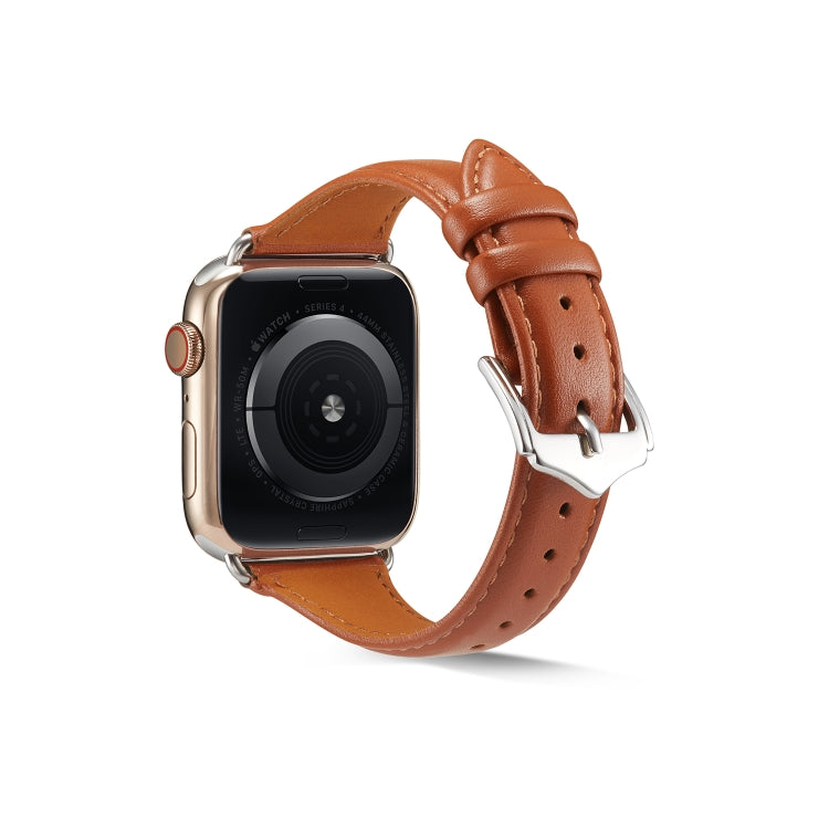 Frerndorf | Echtes Leder Armband für Apple Watch Series 7 41mm / 6 & SE & 5 & 4 40mm / 3 & 2 & 1 38mm (Braun)
