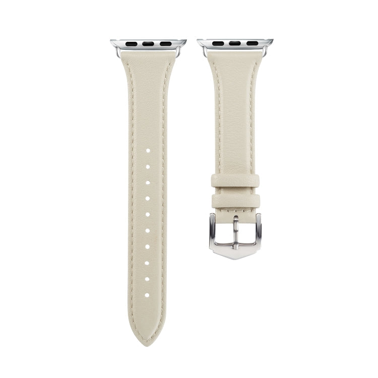 Frerndorf | Echtes Leder Armband Für Apple Watch Serie 7 41mm / 6 & SE & 5 & 4 40mm / 3 & 2 & 1 38mm (Cremig Weiß)