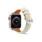 Frerndorf | Echtes Leder Armband Für Apple Watch Serie 7 41mm / 6 & SE & 5 & 4 40mm / 3 & 2 & 1 38mm (Cremig Weiß)