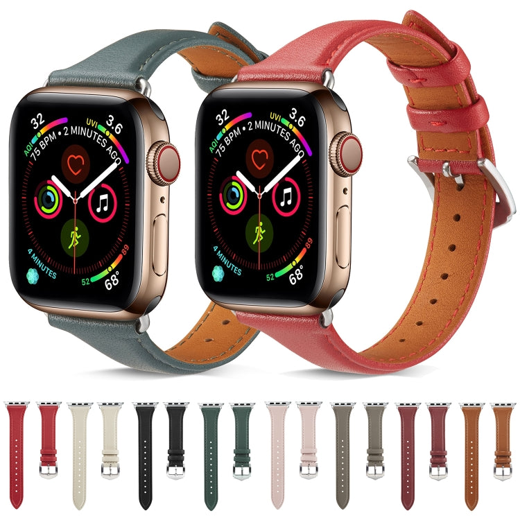 Frerndorf | Echtes Leder Armband für Apple Watch Series 7 41mm / 6 & SE & 5 & 4 40mm / 3 & 2 & 1 38mm (Braun)