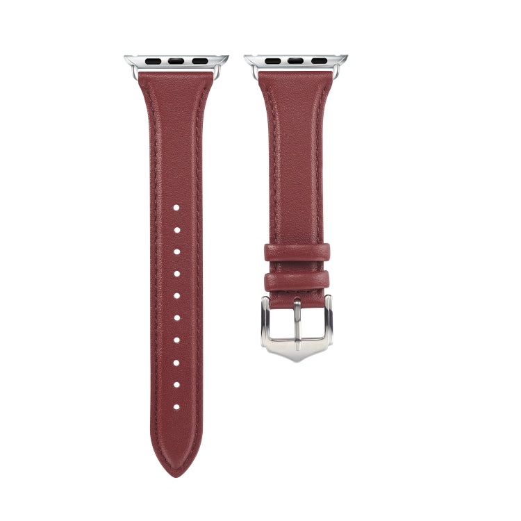 Frerndorf | Echtes Leder Uhrenarmband für Apple Watch Ultra 49mm & Watch Ultra 2 49mm / Series 9 & 8 & 7 45mm / SE 3 & SE 2 & 6 & SE & 5 & 4 44mm / 3 & 2 & 1 42mm (Weinrot)