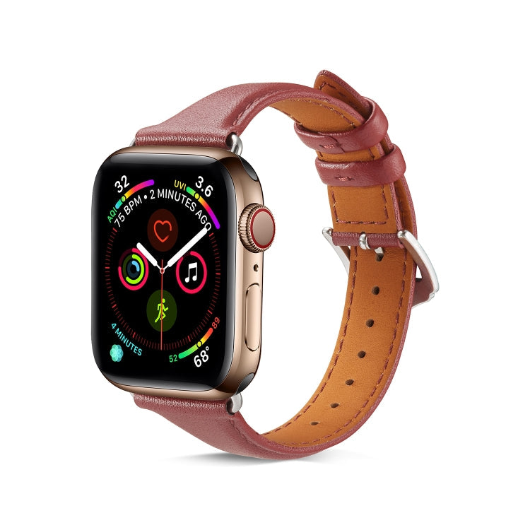 Frerndorf | Echtes Leder Uhrenarmband für Apple Watch Ultra 49mm & Watch Ultra 2 49mm / Series 9 & 8 & 7 45mm / SE 3 & SE 2 & 6 & SE & 5 & 4 44mm / 3 & 2 & 1 42mm (Weinrot)