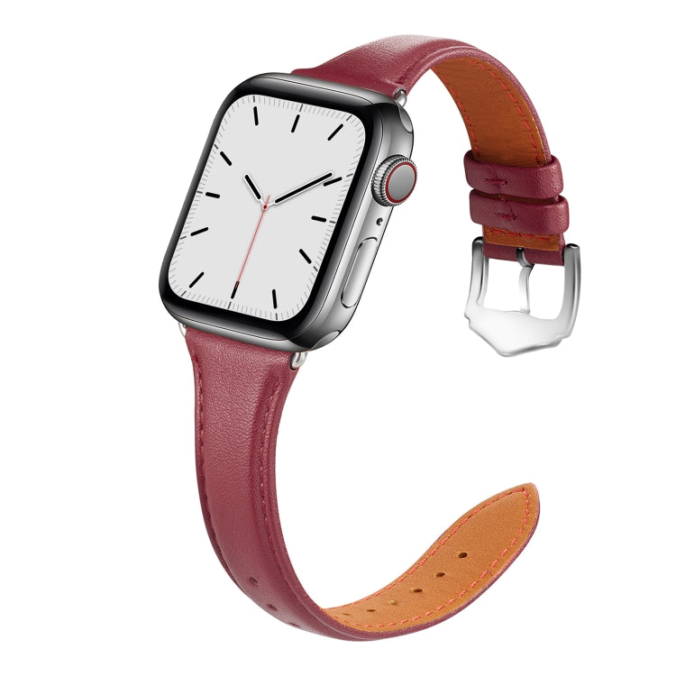 Frerndorf | Echtes Leder Uhrenarmband für Apple Watch Ultra 49mm & Watch Ultra 2 49mm / Series 9 & 8 & 7 45mm / SE 3 & SE 2 & 6 & SE & 5 & 4 44mm / 3 & 2 & 1 42mm (Weinrot)