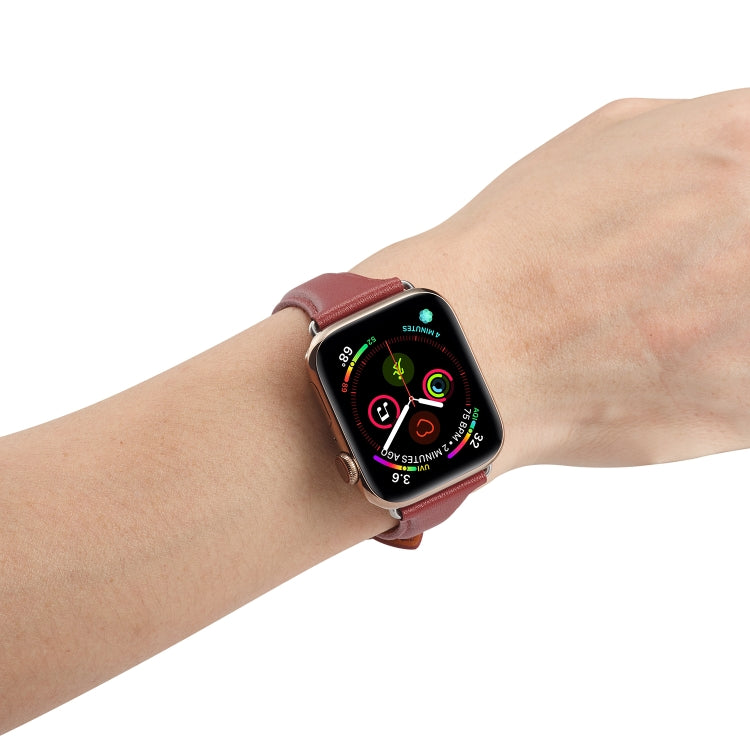 Frerndorf | Echtes Leder Uhrenarmband für Apple Watch Ultra 49mm & Watch Ultra 2 49mm / Series 9 & 8 & 7 45mm / SE 3 & SE 2 & 6 & SE & 5 & 4 44mm / 3 & 2 & 1 42mm (Weinrot)