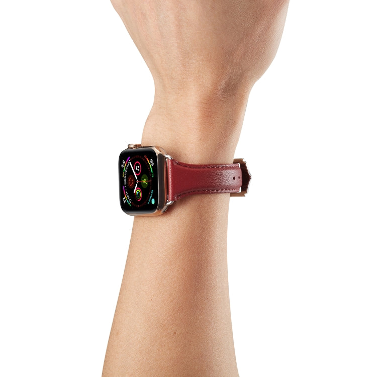 Frerndorf | Echtes Leder Uhrenarmband für Apple Watch Ultra 49mm & Watch Ultra 2 49mm / Series 9 & 8 & 7 45mm / SE 3 & SE 2 & 6 & SE & 5 & 4 44mm / 3 & 2 & 1 42mm (Weinrot)