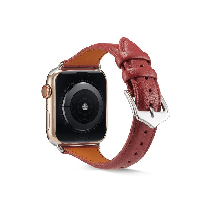 Frerndorf | Echtes Leder Uhrenarmband für Apple Watch Ultra 49mm & Watch Ultra 2 49mm / Series 9 & 8 & 7 45mm / SE 3 & SE 2 & 6 & SE & 5 & 4 44mm / 3 & 2 & 1 42mm (Weinrot)