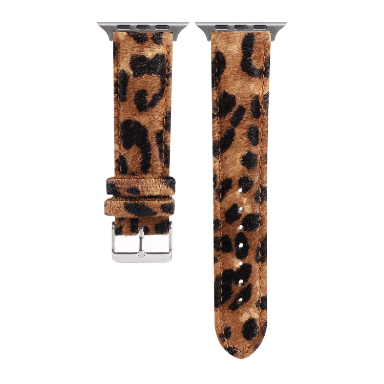 Frerndorf | Pferdehaar Flauschiges Leopardenmuster Leder Armband Für Apple Watch Series 7 41mm / 6 & SE & 5 & 4 40mm / 3 & 2 & 1 38mm(3)