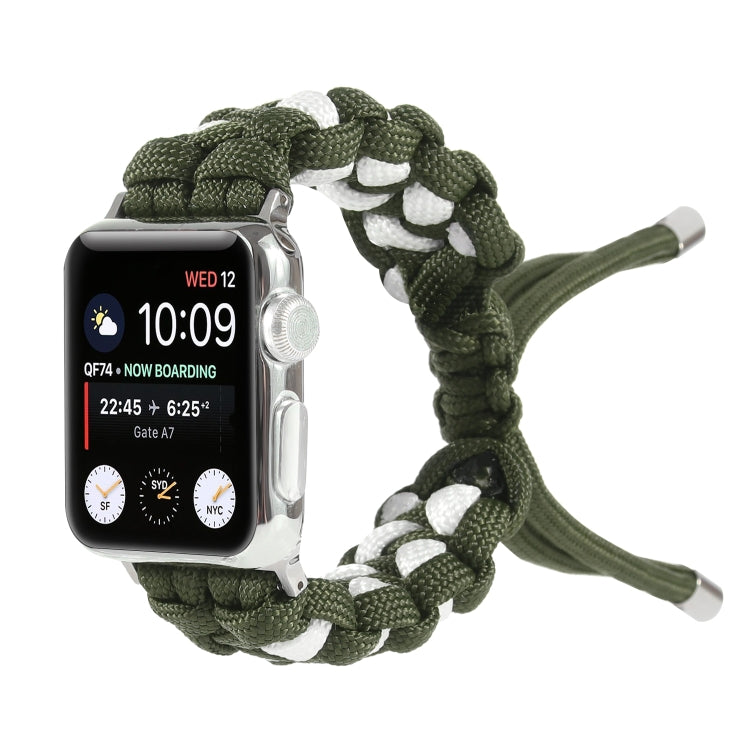Frendorf | Geflochtenes Regenschirm-Schnur-Uhrenarmband für Apple Watch Series 9&8&7 41mm / SE 3&SE 2&6&SE&5&4 40mm / 3&2&1 38mm (Grün)