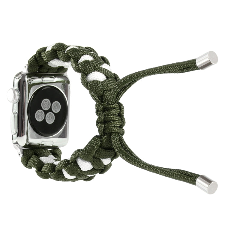 Frendorf | Geflochtenes Regenschirm-Schnur-Uhrenarmband für Apple Watch Series 9&8&7 41mm / SE 3&SE 2&6&SE&5&4 40mm / 3&2&1 38mm (Grün)
