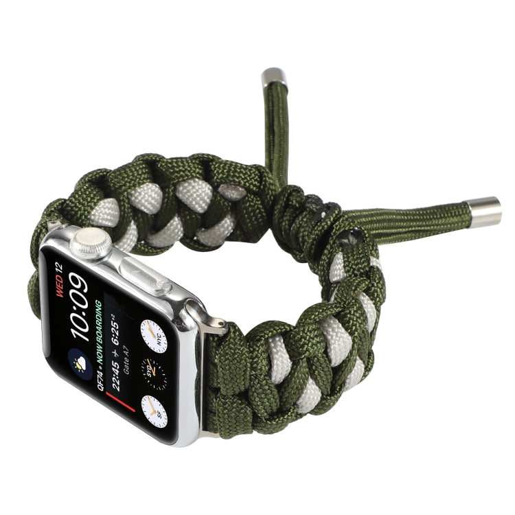 Frendorf | Geflochtenes Regenschirm-Schnur-Uhrenarmband für Apple Watch Series 9&8&7 41mm / SE 3&SE 2&6&SE&5&4 40mm / 3&2&1 38mm (Grün)