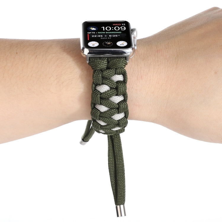 Frendorf | Geflochtenes Regenschirm-Schnur-Uhrenarmband für Apple Watch Series 9&8&7 41mm / SE 3&SE 2&6&SE&5&4 40mm / 3&2&1 38mm (Grün)