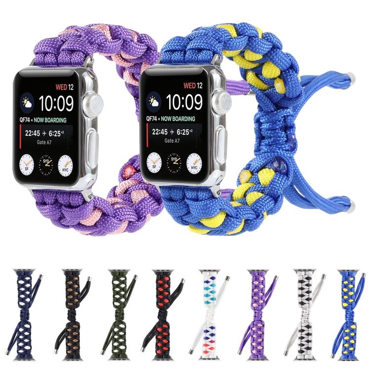 Frendorf | Geflochtenes Regenschirm-Schnur-Uhrenarmband für Apple Watch Series 9&8&7 41mm / SE 3&SE 2&6&SE&5&4 40mm / 3&2&1 38mm (Grün)