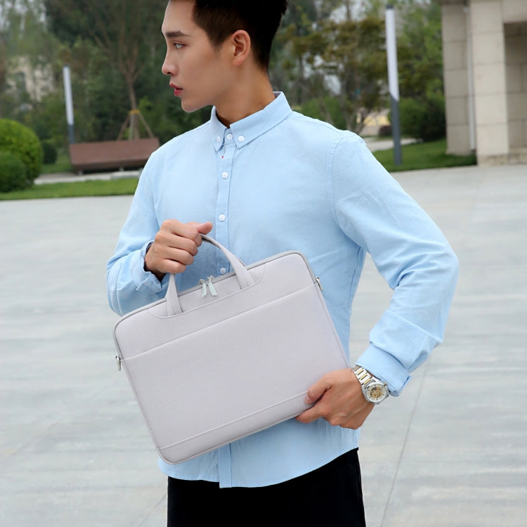 Frendorf | Für 13,3-14 Zoll Laptop Multifunktions Laptop Ein Schultertasche Handtasche (Grau)