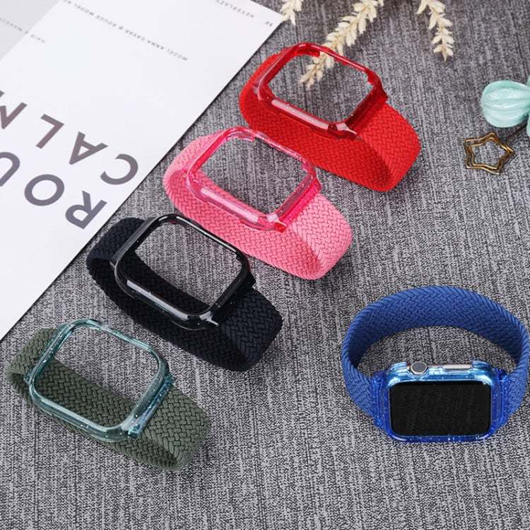 Frerndorf | Weben Handgelenk Armband Uhrenbänder mit Rahmen für Apple Watch Series 9&8&7 41mm / SE 3&SE 2&6&SE&5&4 40mm / 3&2&1 38mm, Länge:135mm (Helles Pink)