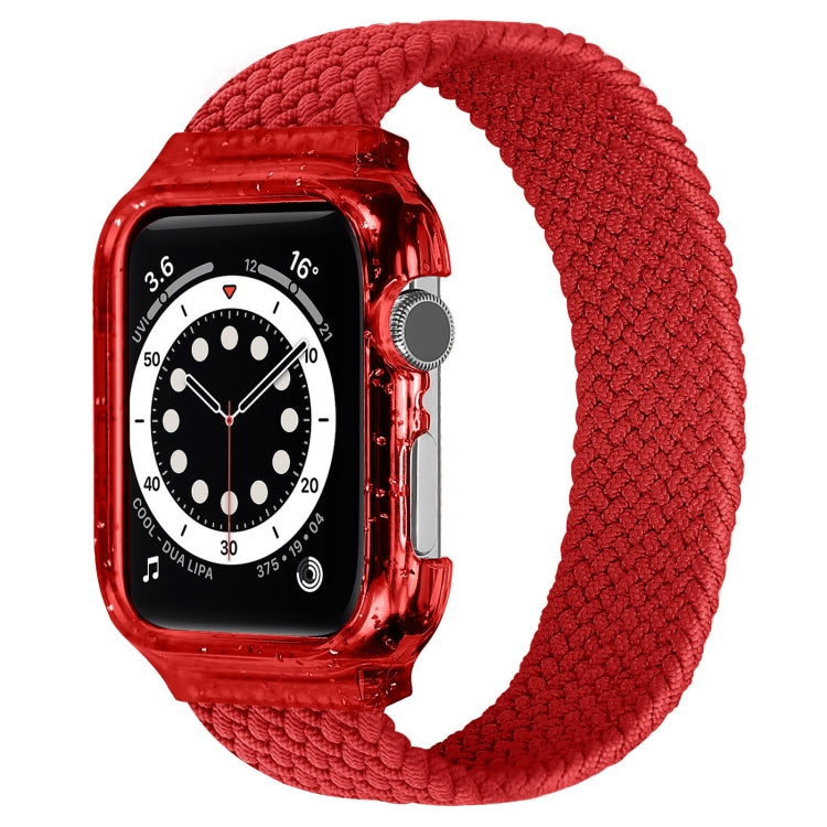 Frerndorf | Gewebtes Handgelenk-Uhrenarmband mit Rahmen für Apple Watch Series 7 41mm / 6 & SE & 5 & 4 40mm / 3 & 2 & 1 38mm, Länge:140mm(Rot)
