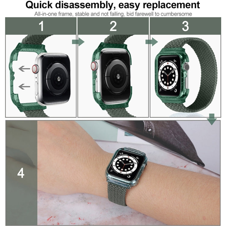Frerndorf | Gewebtes Handgelenk-Uhrenarmband mit Rahmen für Apple Watch Series 9&8&7 41mm / SE 3&SE 2&6&SE&5&4 40mm / 3&2&1 38mm, Länge:140mm (Charcoal)