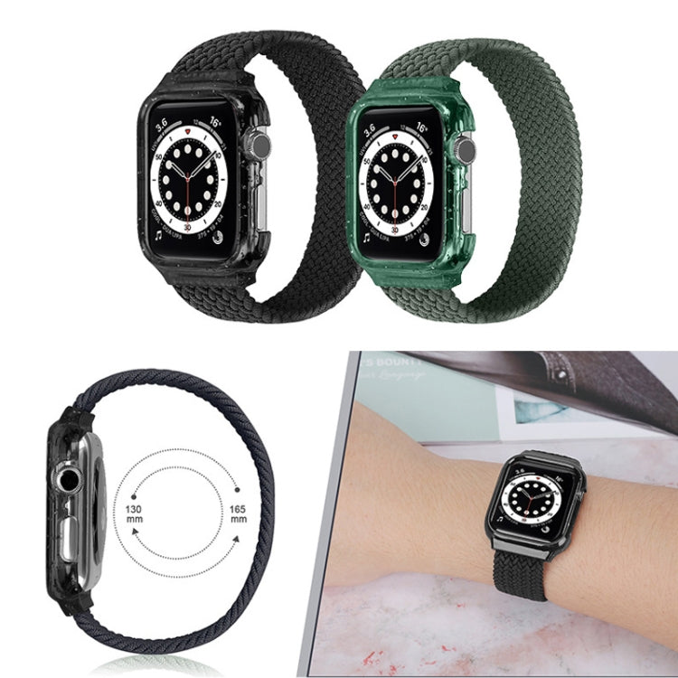 Frerndorf | Gewebtes Handgelenk-Uhrenarmband mit Rahmen für Apple Watch Series 9&8&7 41mm / SE 3&SE 2&6&SE&5&4 40mm / 3&2&1 38mm, Länge:140mm (Charcoal)