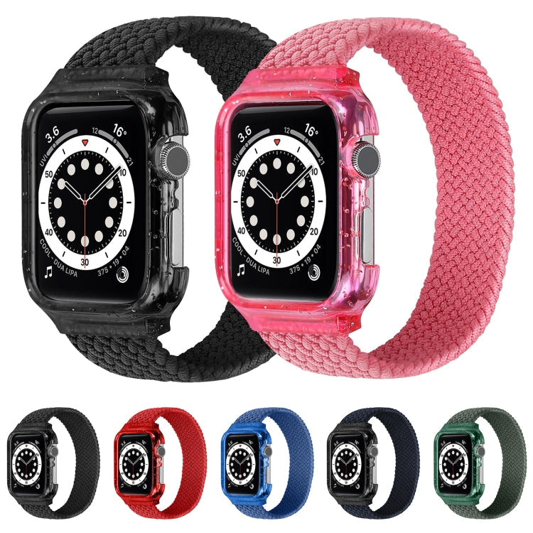 Frerndorf | Weben Handgelenk Uhr Armbänder mit Rahmen für Apple Watch Series 9&8&7 41mm / SE 3&SE 2&6&SE&5&4 40mm / 3&2&1 38mm, Länge:145mm (Helles Pink)