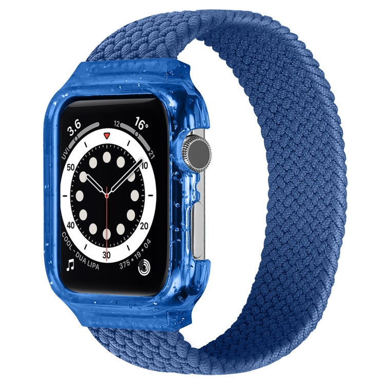 Frerndorf | Weben Handgelenkband Uhrenarmbänder mit Rahmen für Apple Watch Series 9&8&7 41mm / SE 3&SE 2&6&SE&5&4 40mm / 3&2&1 38mm, Länge:155mm(Kalte See Blau)