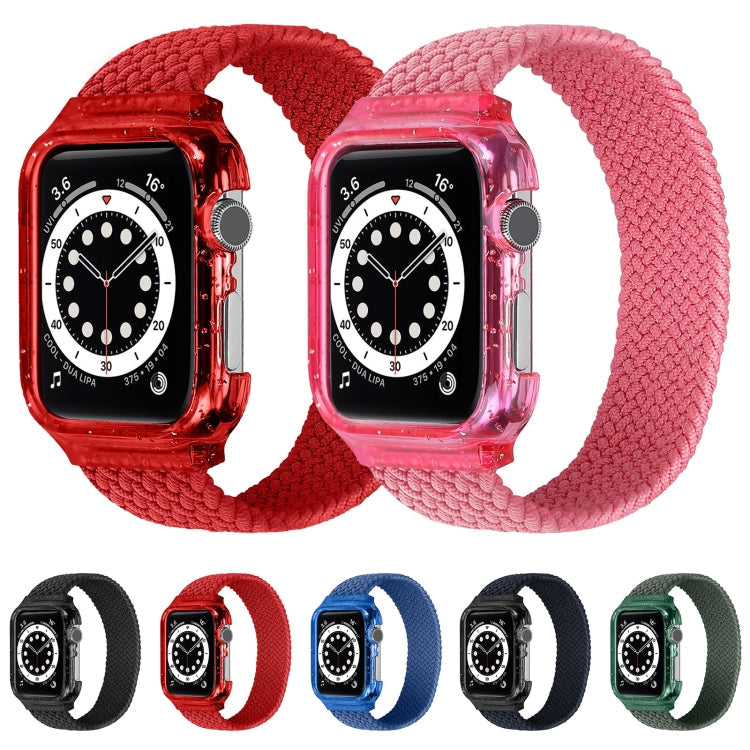 Frerndorf | Weben Handgelenkband Uhrenarmbänder mit Rahmen für Apple Watch Series 9&8&7 41mm / SE 3&SE 2&6&SE&5&4 40mm / 3&2&1 38mm, Länge:155mm(Kalte See Blau)